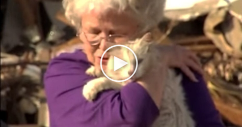Watch The Moment When Tornado VICTIM Reunites With Her Lost Cat During Interview